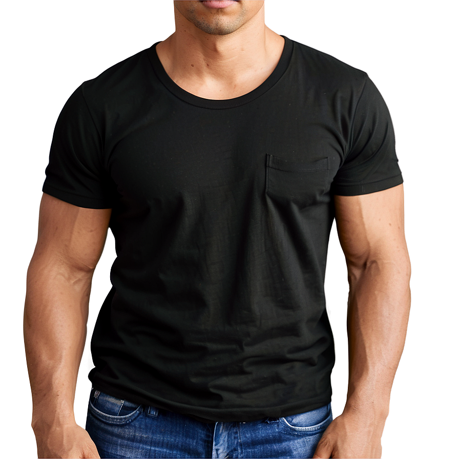 Black T Shirt With Pocket Png Tll49