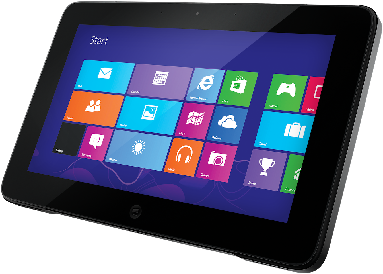 Black Tabletwith Colorful Tiles Display PNG with transparent background