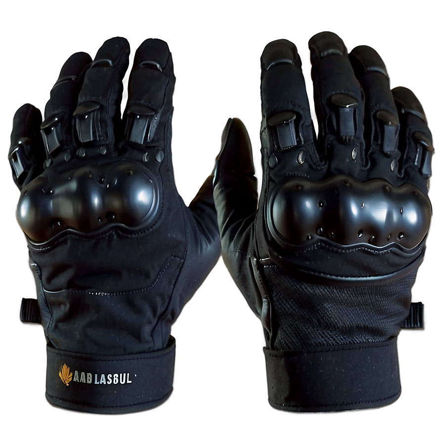 Black Tactical Assault Gloves Png 06282024