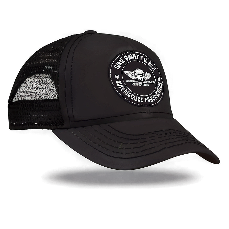 Black Tactical Trucker Hat Png 06282024