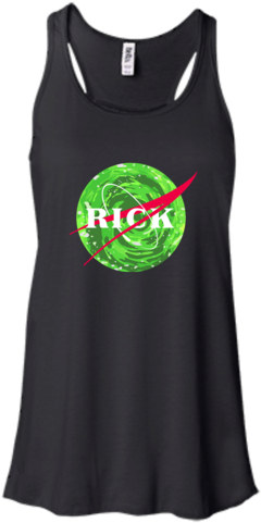 Mens Rick And Morty Rick Nasa Logo Portal Shirt Black PNG image with a transparent background, free high-resolution download