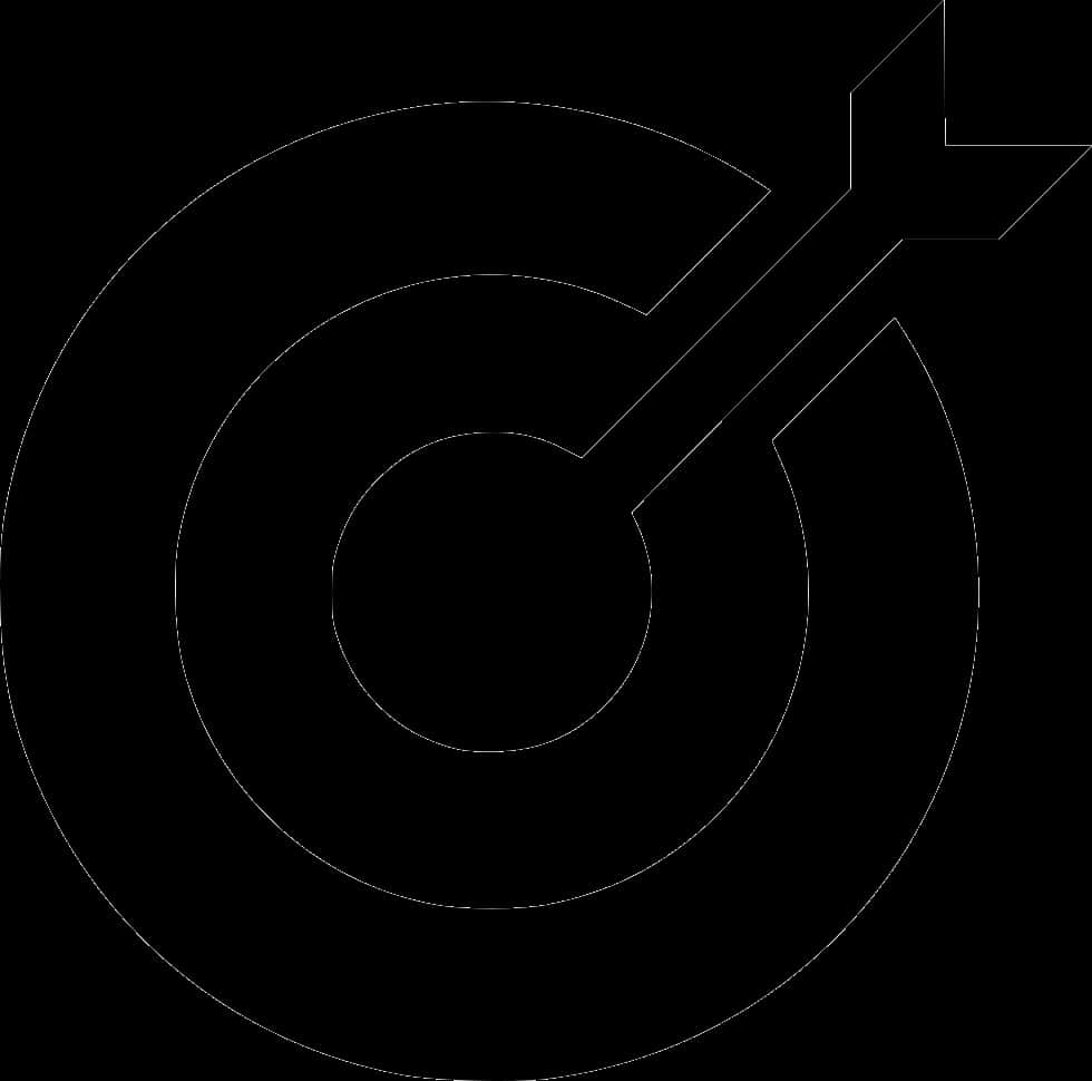 Black Target Arrow Icon PNG with transparent background
