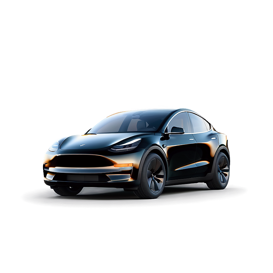 Black Tesla Model Y In Motion Png 06212024