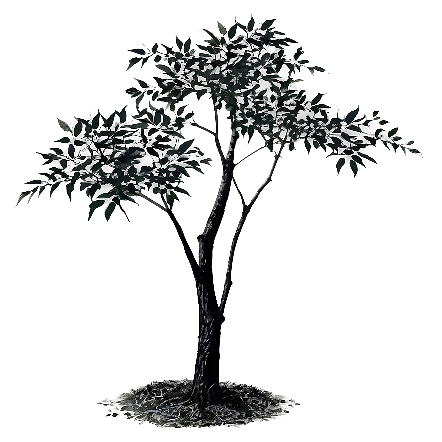 Black Tree With Leaves Png Guc49