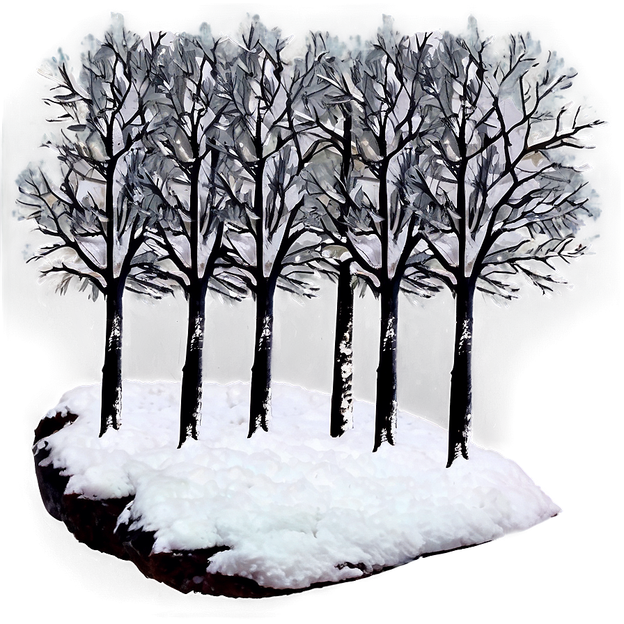 Black Trees In Snow Png 06292024