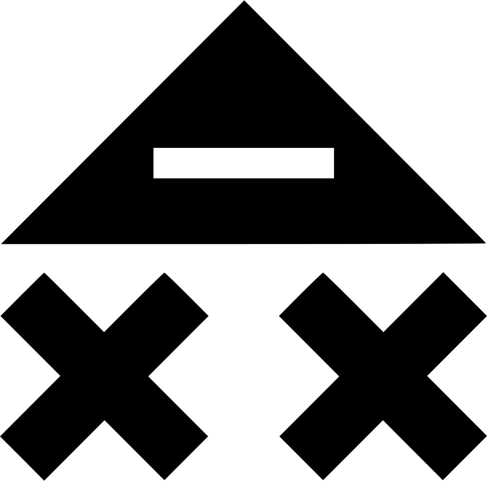 Black Triangle Symbolwith Crosses