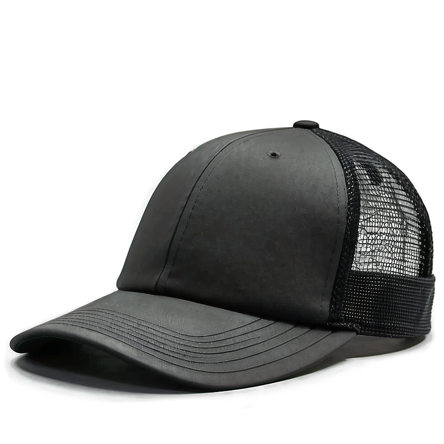 Black Trucker Hat Side View Png 88