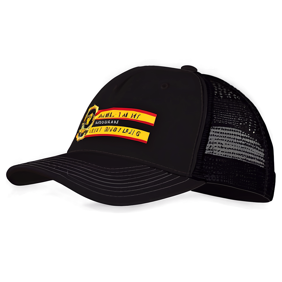 Black Trucker Hat With Adjustable Strap Png 72