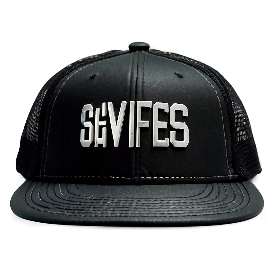 Black Trucker Hat With Logo Png Eqv