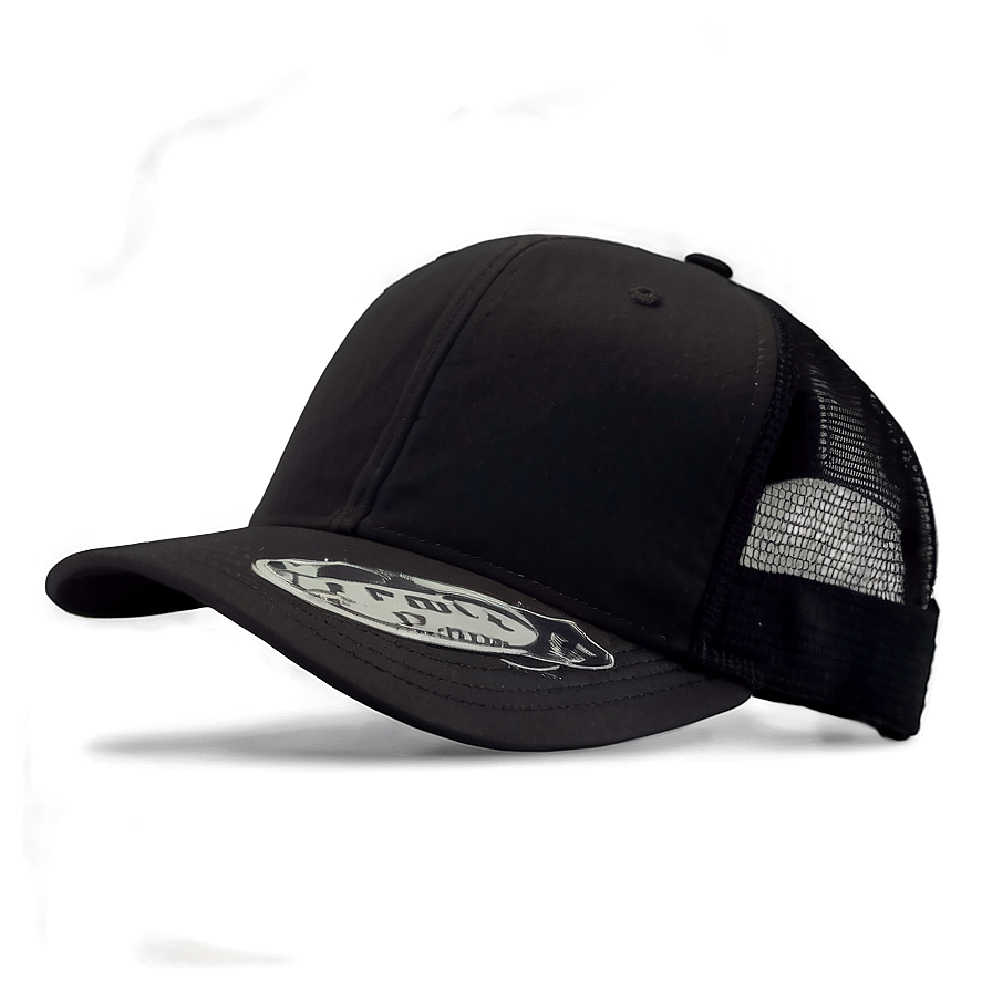 Black Trucker Hat With Zipper Pocket Png 41