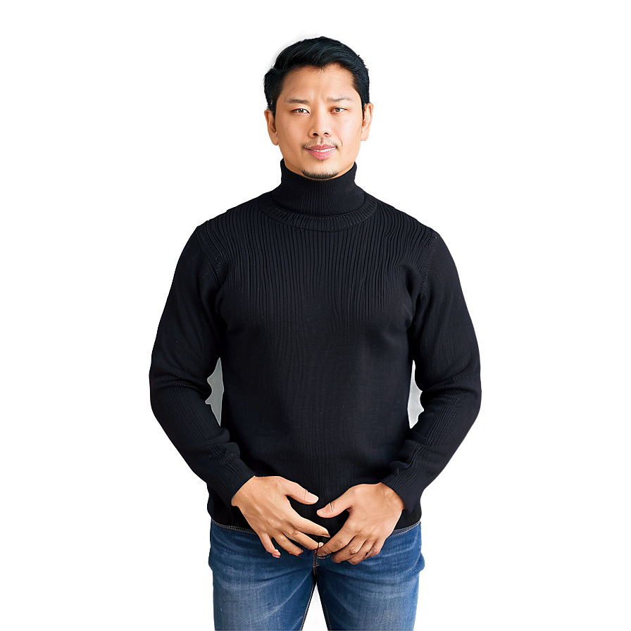 Black Turtleneck Sweater Png Hpi73 Image