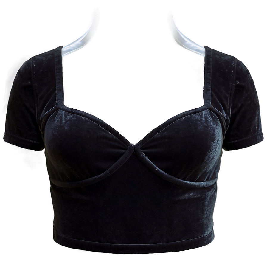 Black Velvet Crop Top Png 06282024