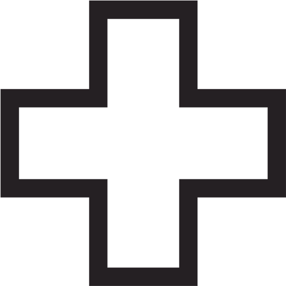 Black White Simple Cross Clipart