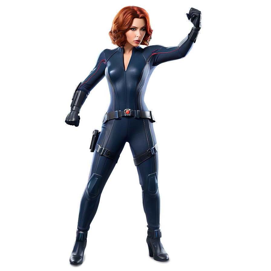 Black Widow Heroic Pose Png 05212024