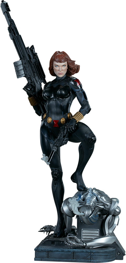 Black Widow Statuewith Gun