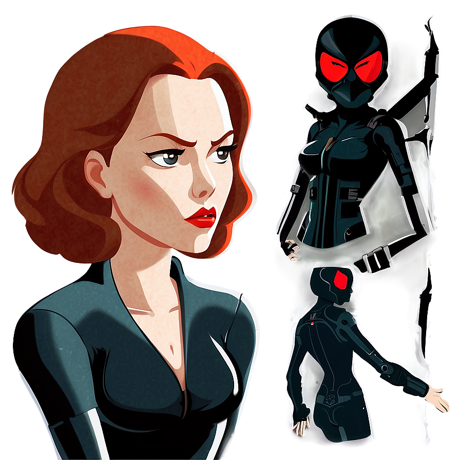 Black Widow Stylized Art Png Dcf13