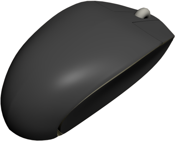 Black Wireless Computer Mouse PNG with transparent background