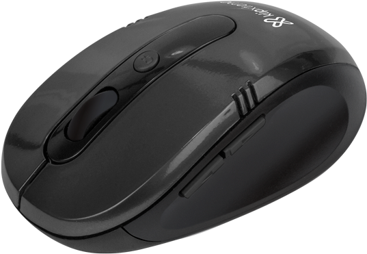 Black Wireless Computer Mouse PNG with transparent background