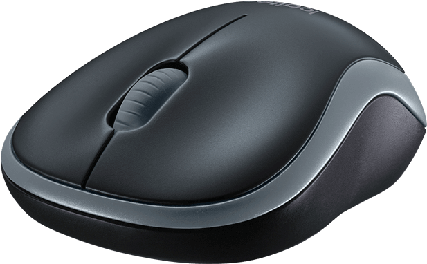Black Wireless Computer Mouse PNG with transparent background
