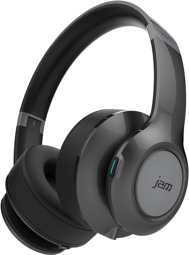 Black Wireless Over Ear Headphones PNG image with a transparent background, free high-resolution download