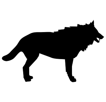 Black Wolf Silhouette PNG with transparent background