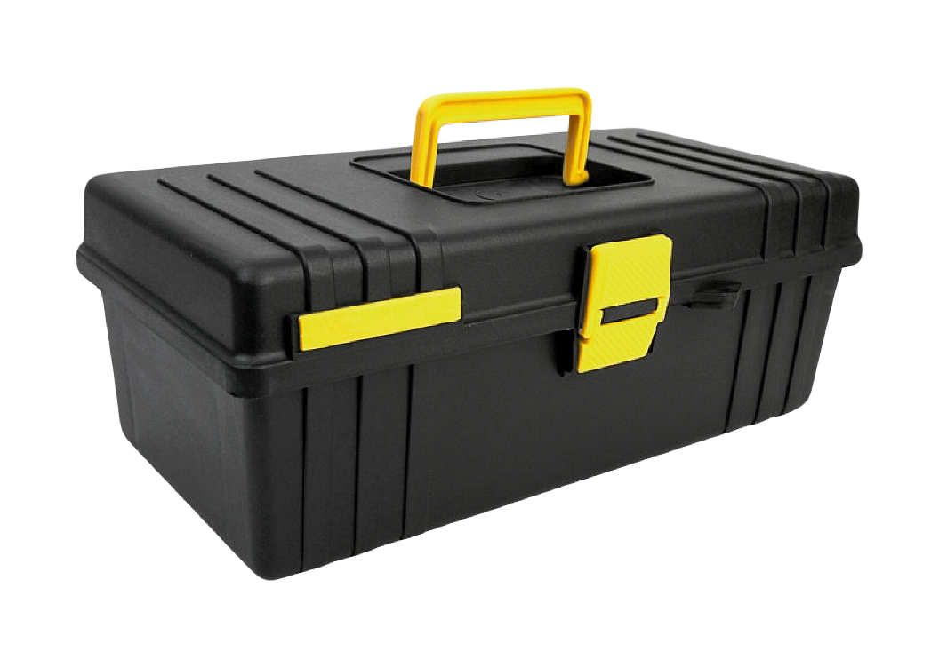 Black Yellow Plastic Toolbox PNG with transparent background