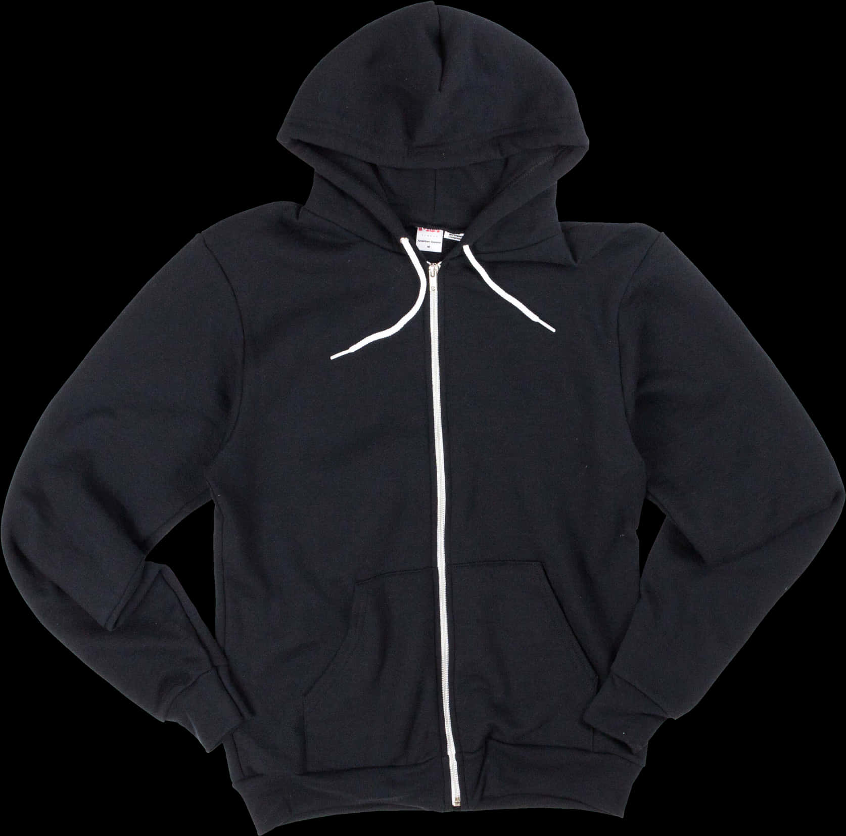 Black Zip Up Hoodie Isolated