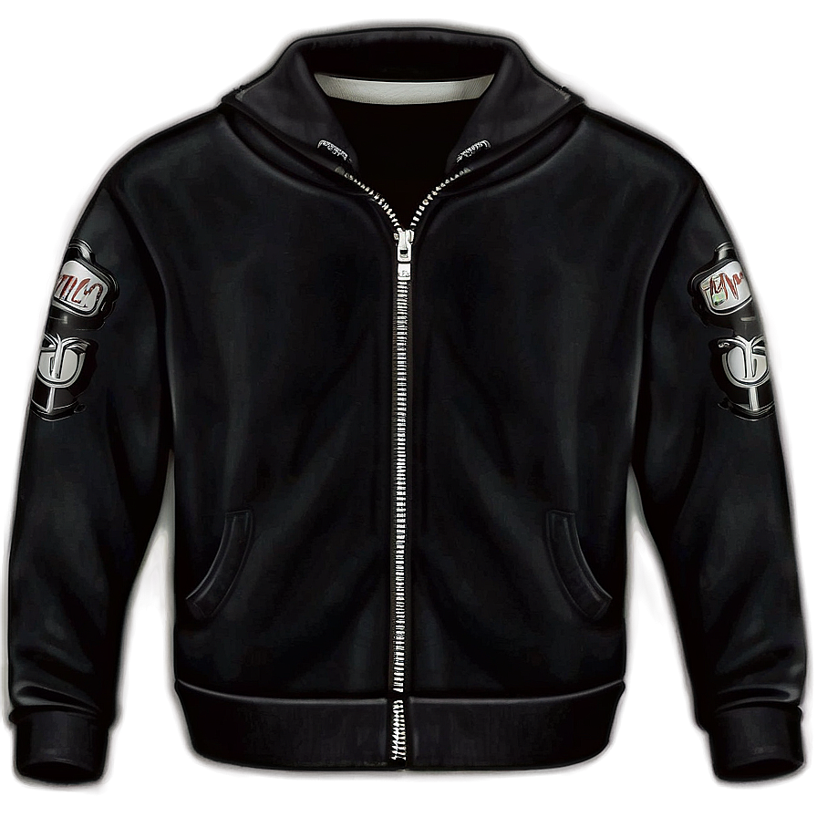 Black Zip-up Sweatshirt Illustration Png Xms64