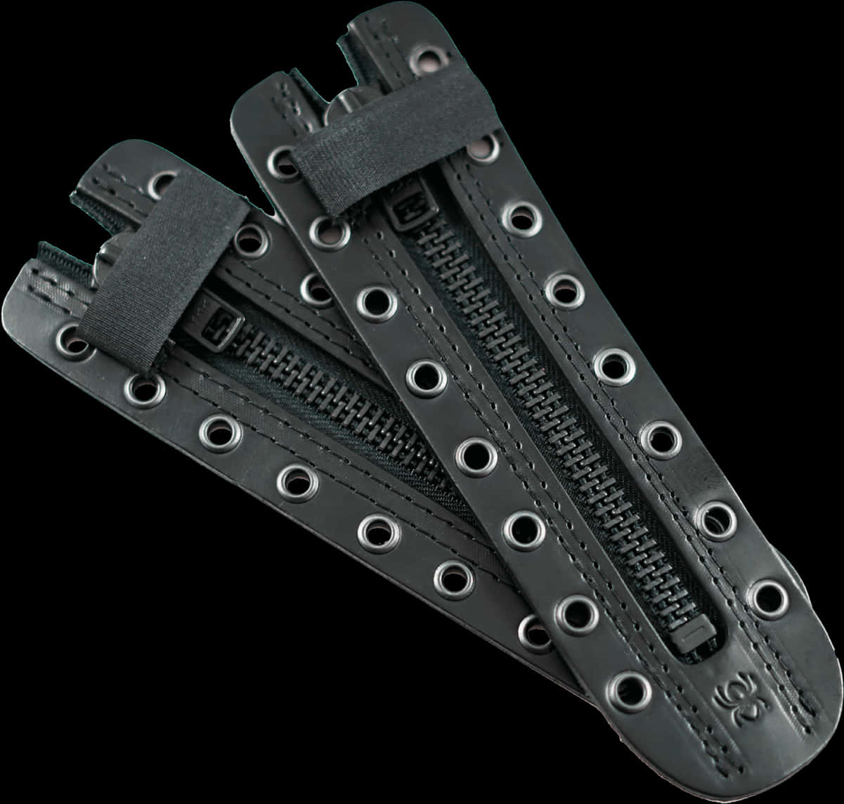 Black Zipperwith Metal Grommets