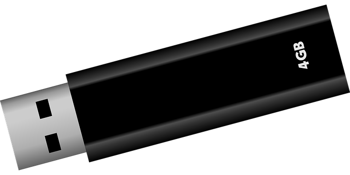 Black4 G B U S B Flash Drive PNG with transparent background