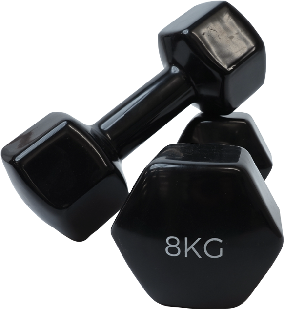 Black8kg Hex Dumbbell