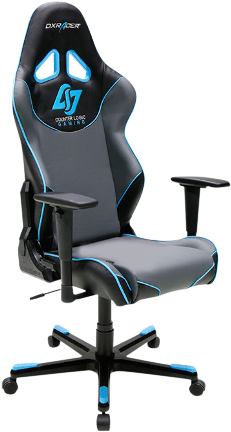 Blackand Blue D X Racer Gaming Chair PNG with transparent background