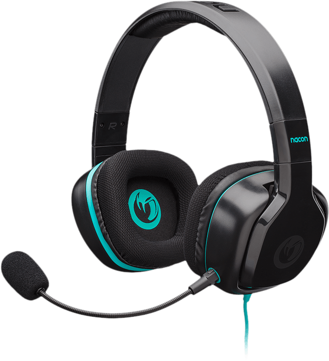 Blackand Blue Gaming Headsetwith Microphone PNG image with a transparent background, free high-resolution download