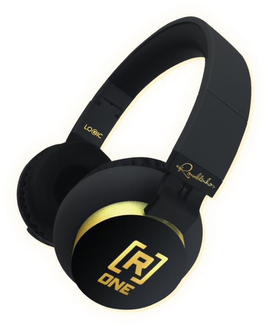 Blackand Gold Over Ear Headphones PNG image with a transparent background, free high-resolution download