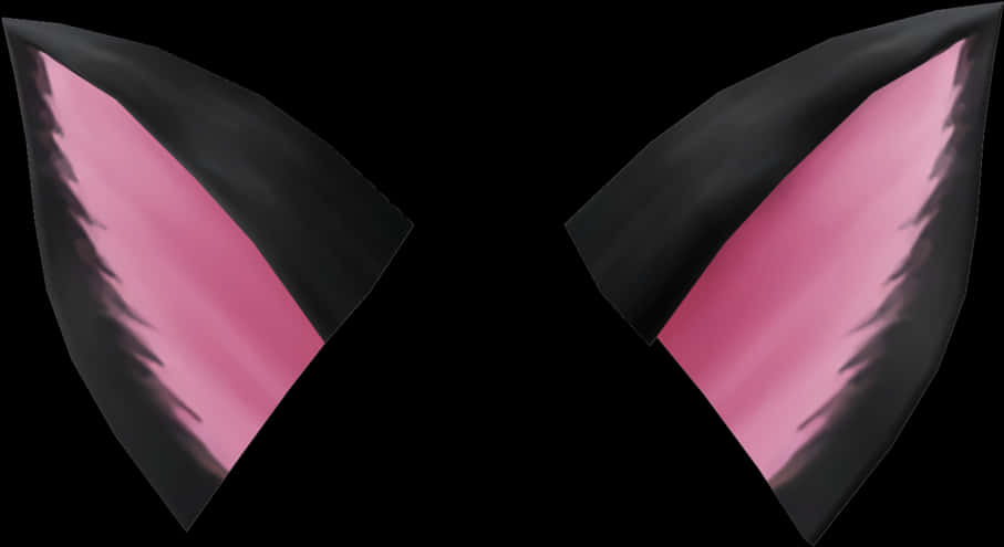 Blackand Pink Cat Ears Graphic