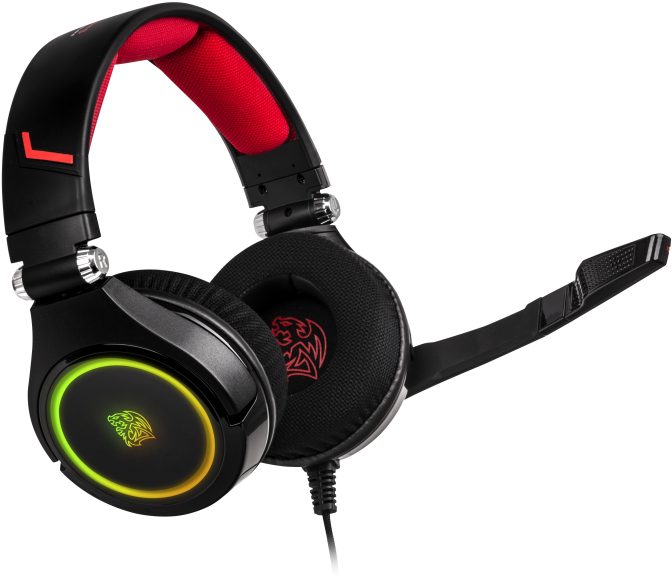 Blackand Red Gaming Headsetwith Microphone PNG image with a transparent background, free high-resolution download