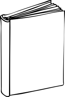 Blackand White Book Clipart PNG with transparent background