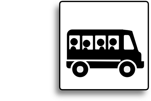 Blackand White Bus Icon