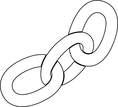 Blackand White Chain Link Graphic PNG with transparent background
