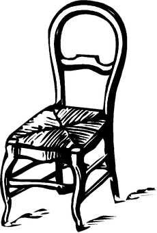 Blackand White Chair Illusion PNG with transparent background