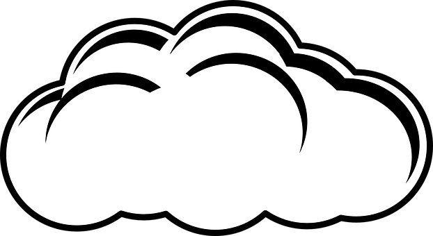 Blackand White Cloud Vector PNG with transparent background