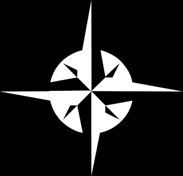 Blackand White Compass Rose