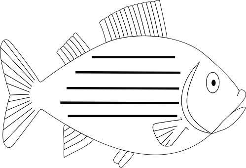 Blackand White Fish Illustration