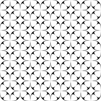 Blackand White Floral Pattern PNG with transparent background