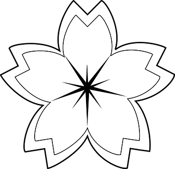 Blackand White Flower Graphic PNG with transparent background