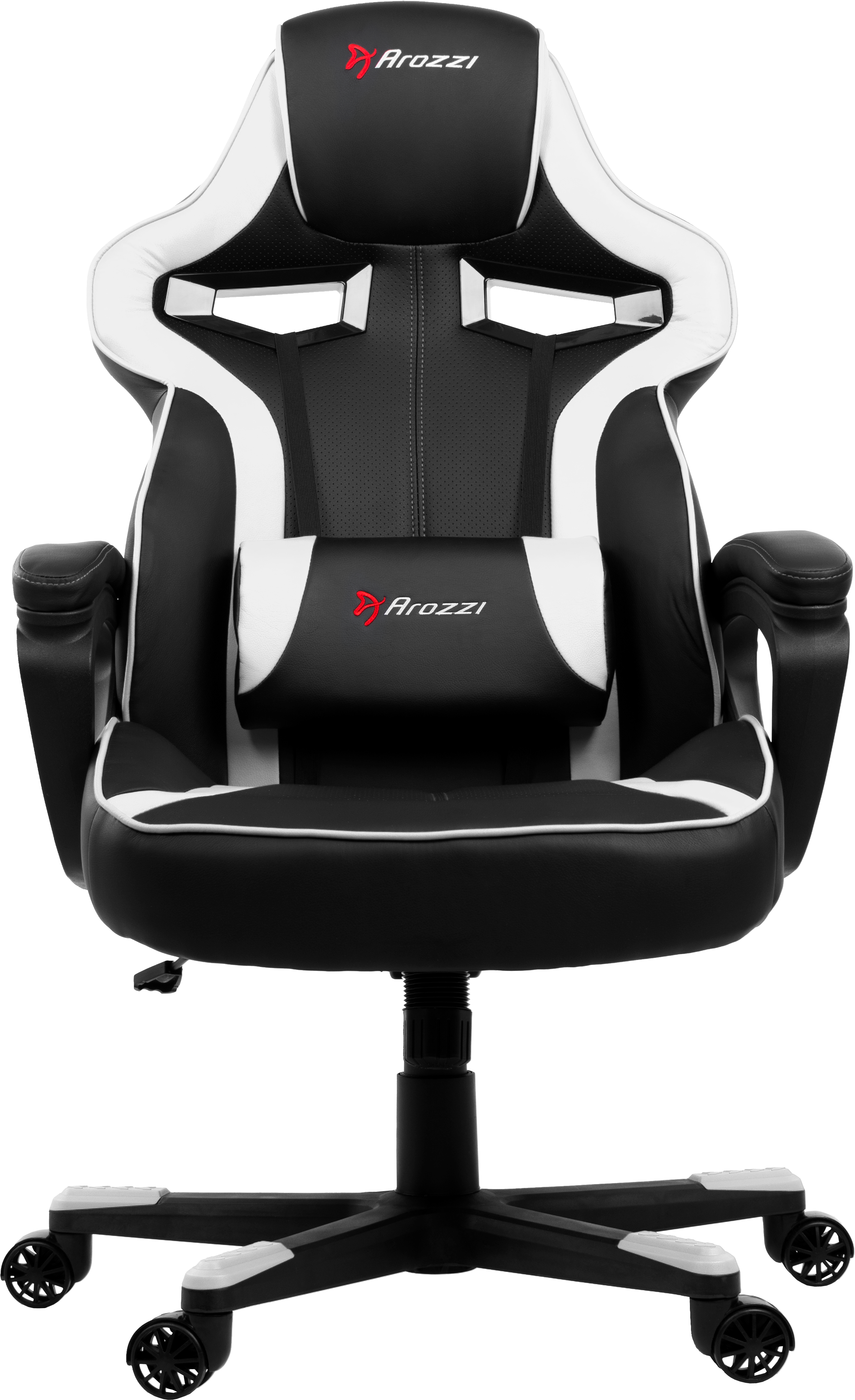 Blackand White Gaming Chair Arozzi PNG with transparent background