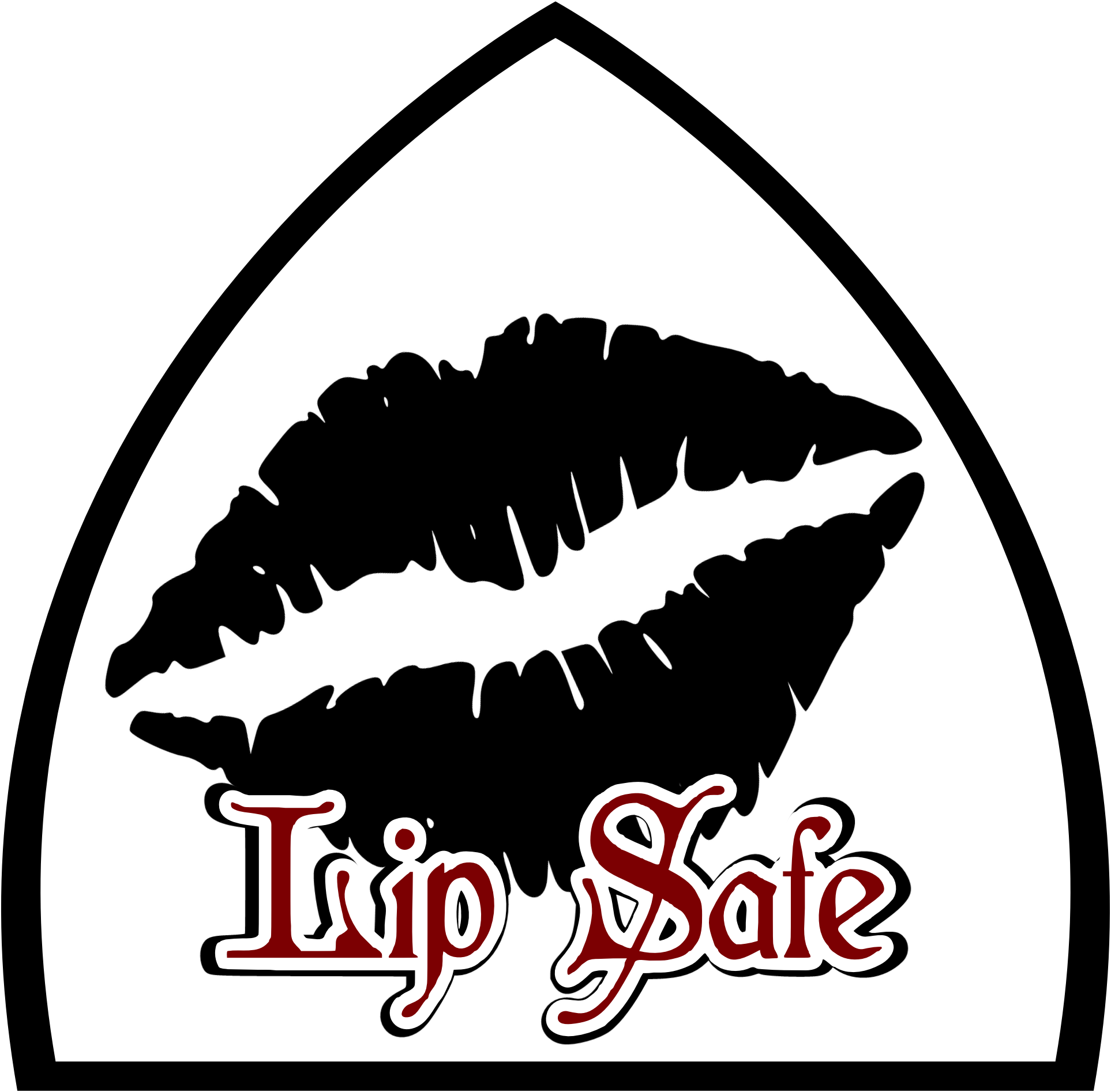 Blackand White Lip Print Logo PNG with transparent background