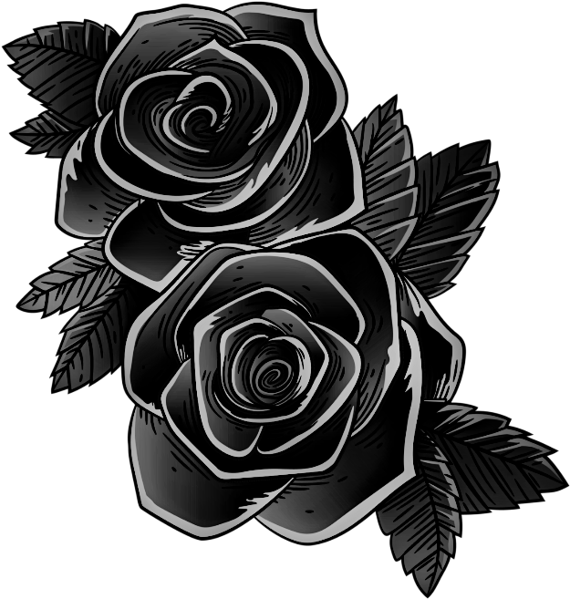 ##blackandwhite #black #roses #eose #blackroses #blackrose - Purple And Blue Rose Tattoo Design, HD Png Download PNG with transparent background