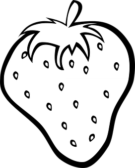 Blackand White Strawberry Graphic