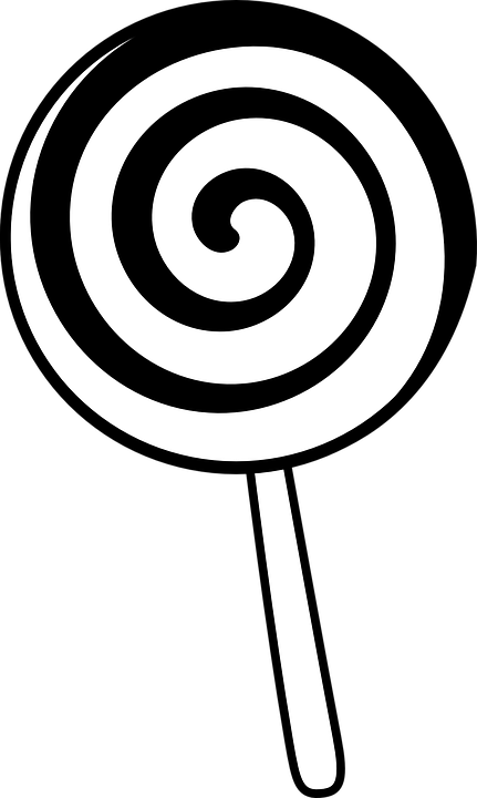 Candy, Lollipop, Sweets, White, Swirl, Sugar - Lollipop Clipart Black And White, HD Png Download PNG image with a transparent background, free high-resolution download